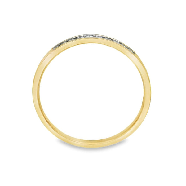 9ct Yellow Gold Diamond Half-Eternity Ring - Size M½ - 0.10ct