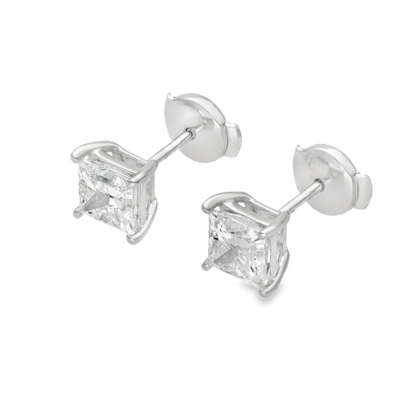 2.02ct White Gold Certified Diamond Stud Earrings - E/VS1