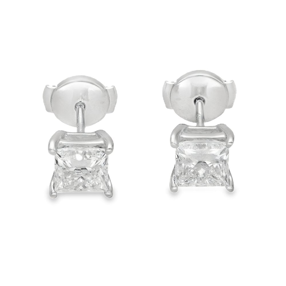 2.02ct White Gold Certified Diamond Stud Earrings - E/VS1