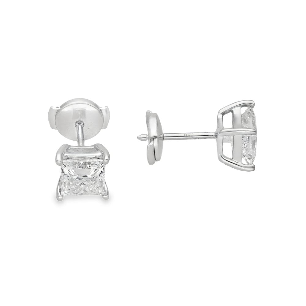 2.02ct White Gold Certified Diamond Stud Earrings - E/VS1