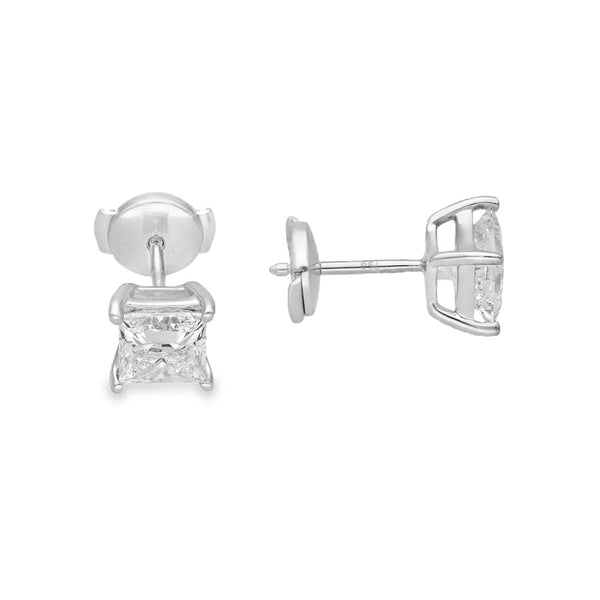 2.02ct White Gold Certified Diamond Stud Earrings - E/VS1