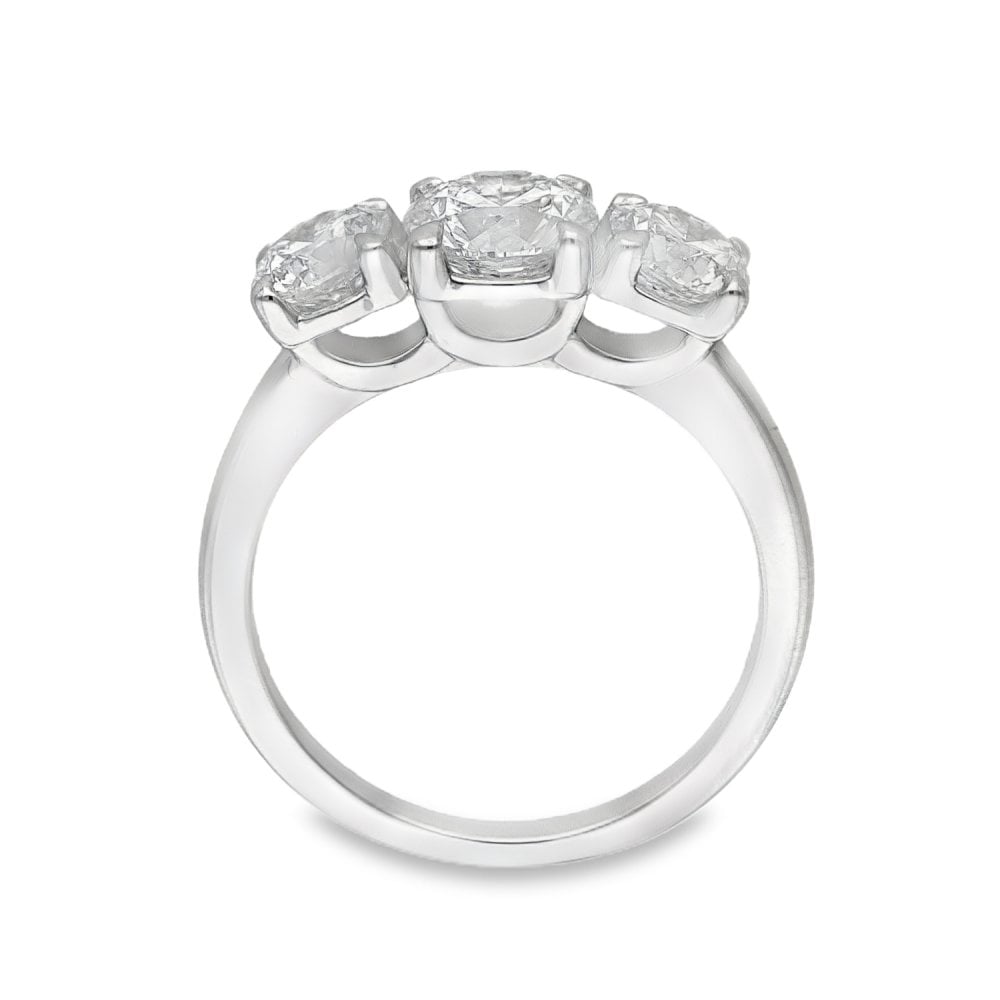 2.00ct White Gold Certified Diamond Trilogy Ring - F/VS