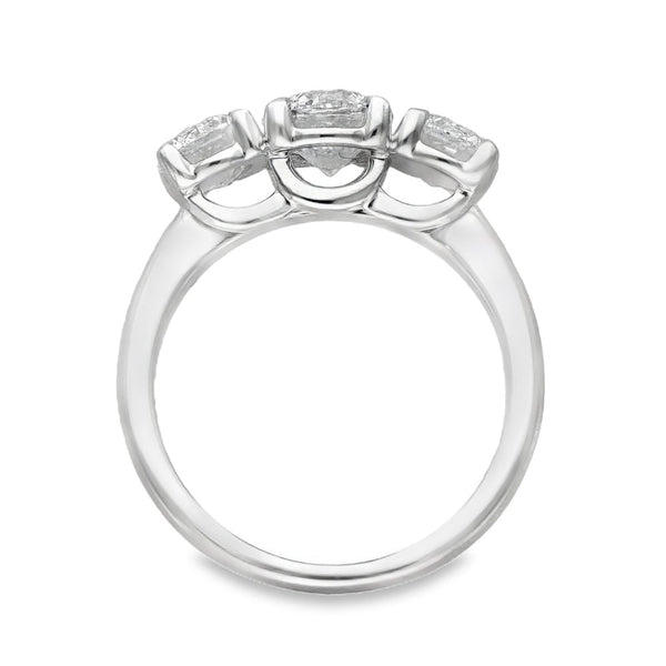 2.00ct White Gold Certified Diamond Trilogy Ring - F/VS