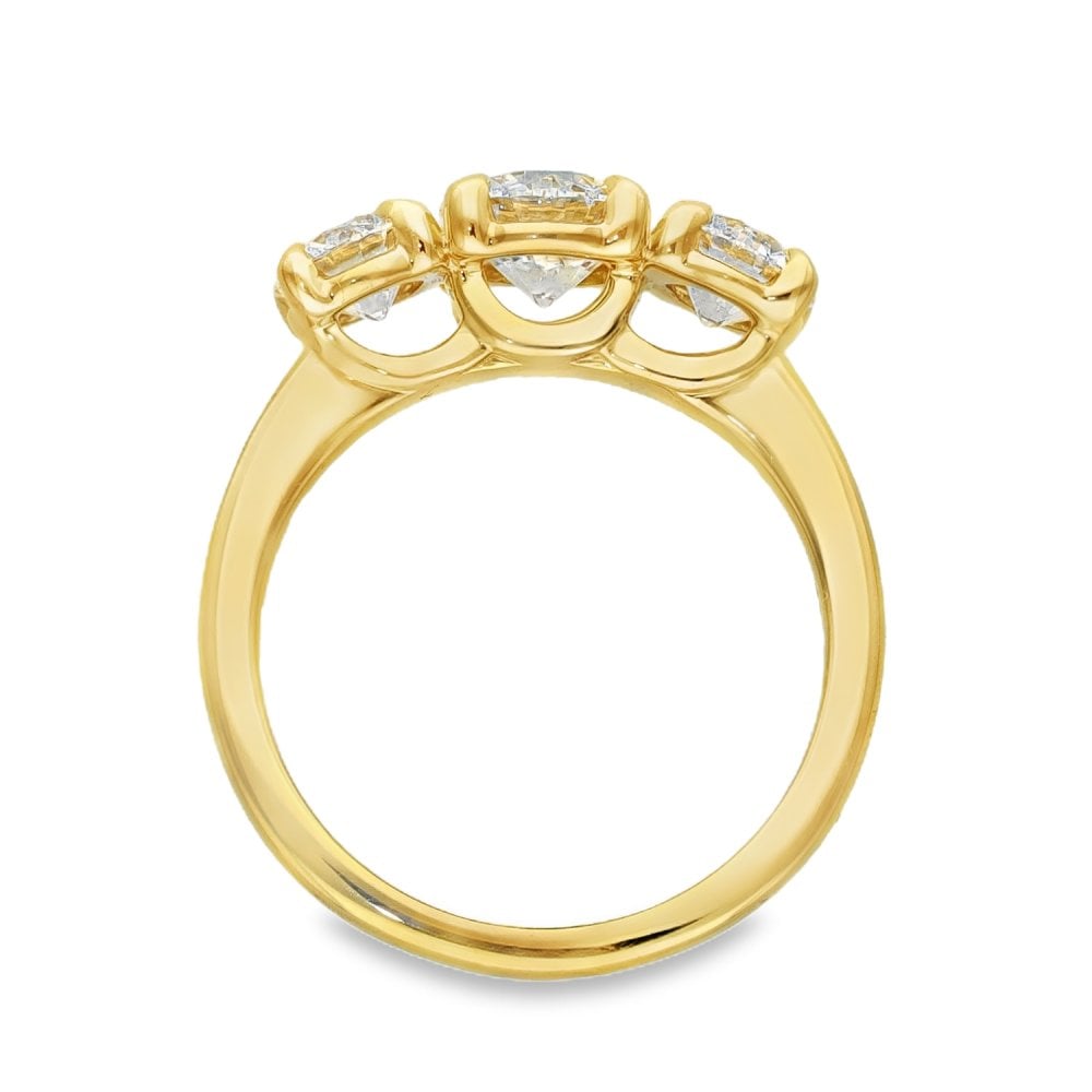 2.00ct Yellow Gold Diamond Trilogy Ring - F/VS