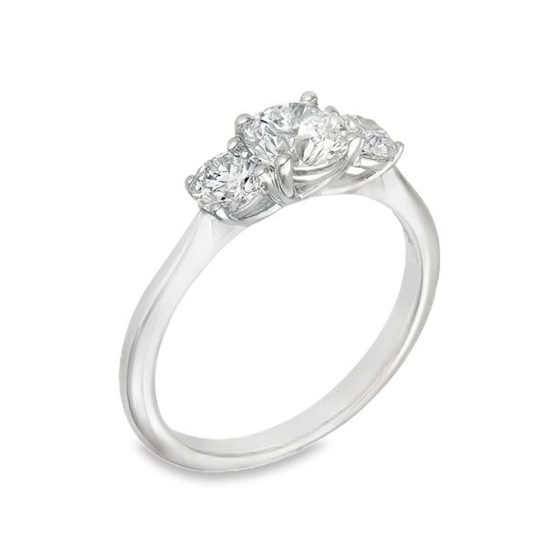 1.30ct White Gold Diamond Trilogy Ring - F/VS