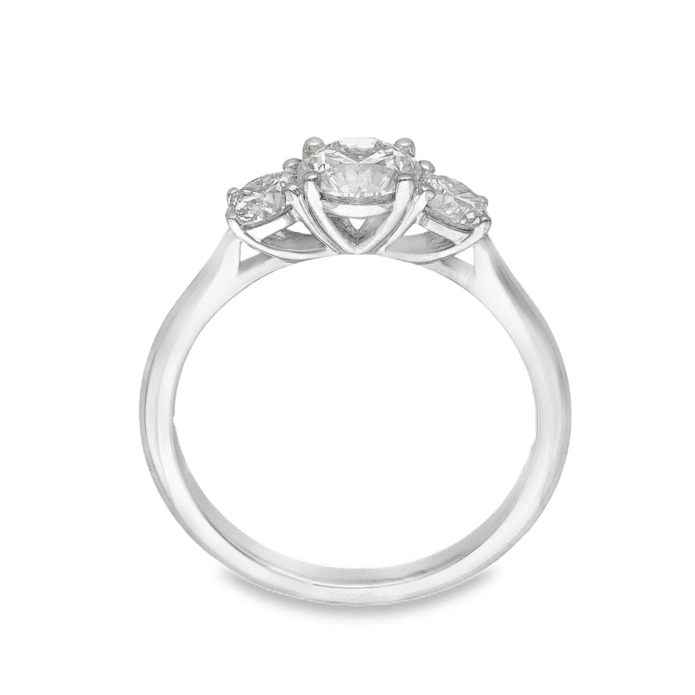1.30ct White Gold Diamond Trilogy Ring - F/VS
