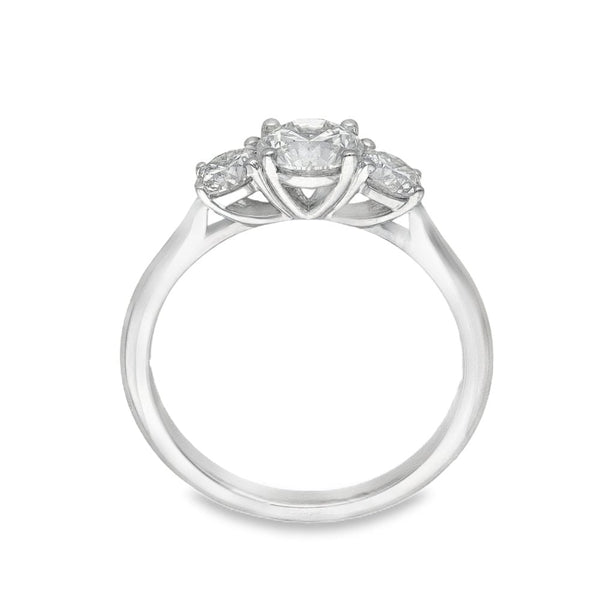 1.30ct White Gold Diamond Trilogy Ring - F/VS