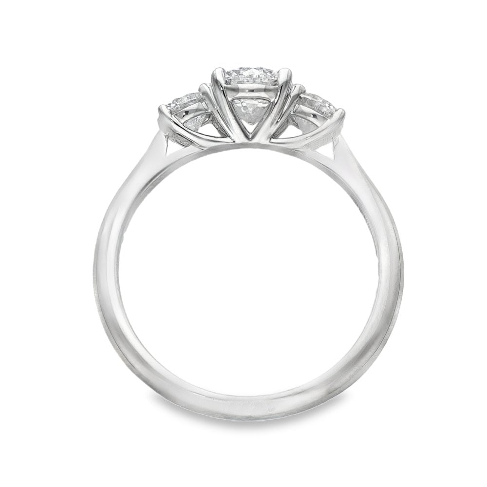 1.30ct White Gold Diamond Trilogy Ring - F/VS