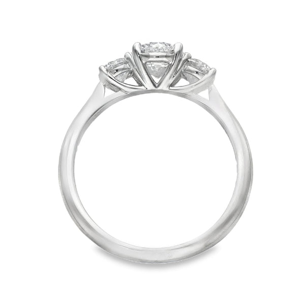 1.30ct White Gold Diamond Trilogy Ring - F/VS