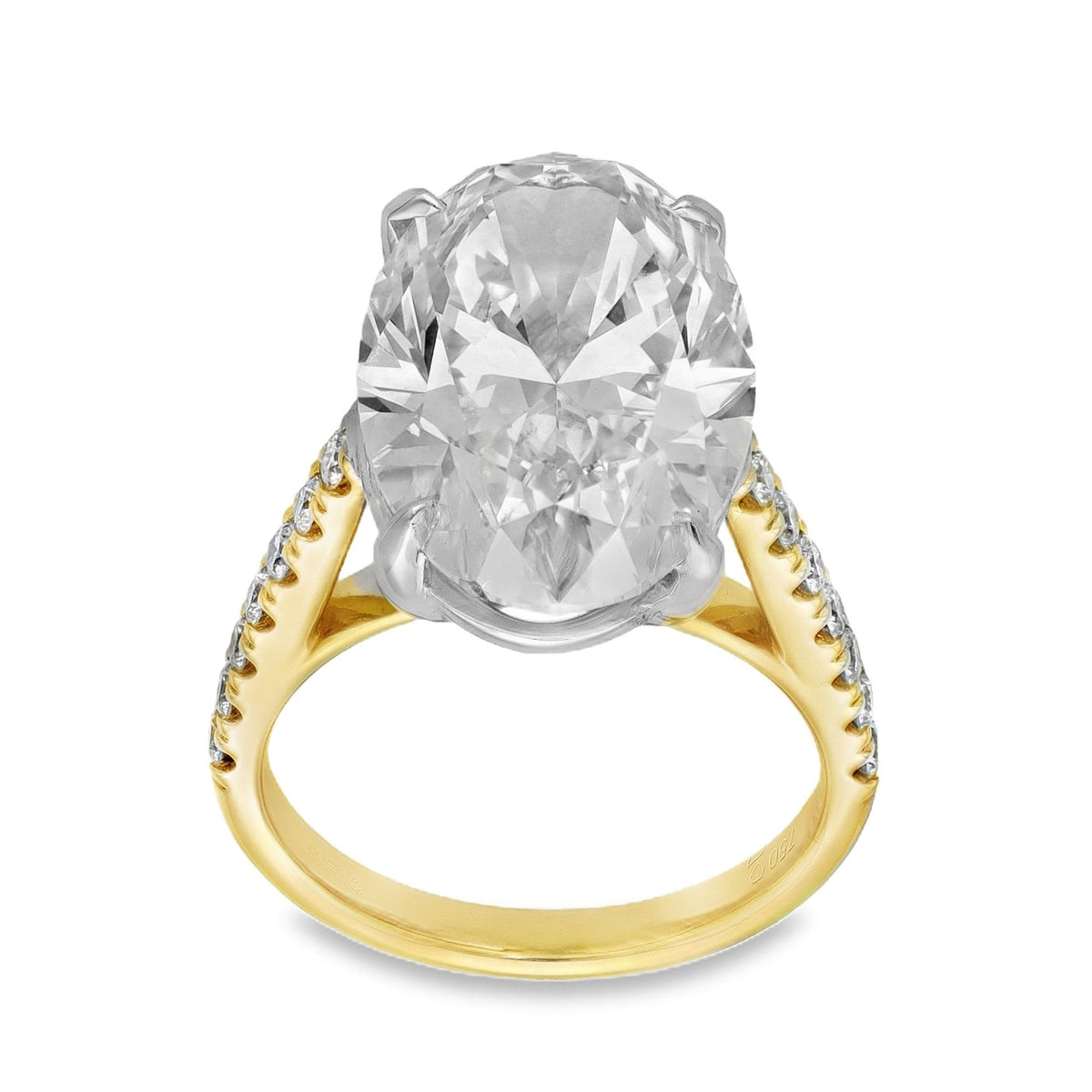 10.44ct Yellow Gold Certified Diamond Engagement Ring - G/VS1