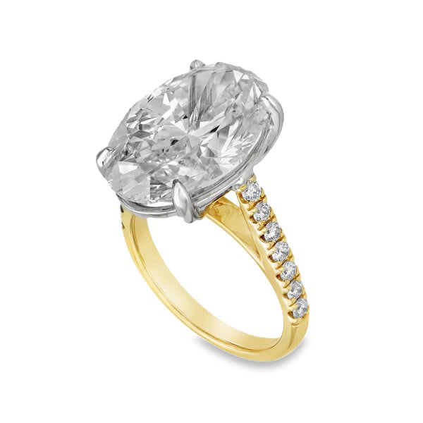 10.44ct Yellow Gold Certified Diamond Engagement Ring - G/VS1