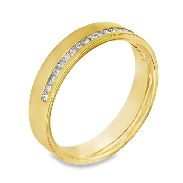 18ct Yellow Gold Diamond Wedding Band - Size K½ - 4mm