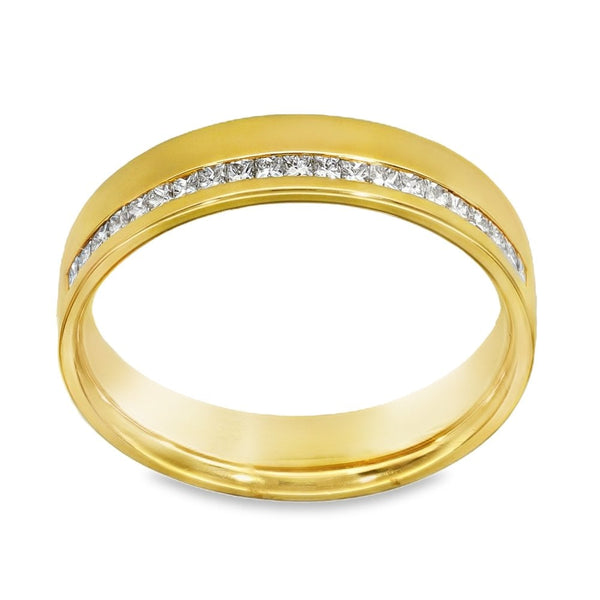 18ct Yellow Gold Diamond Wedding Band - Size K½ - 4mm