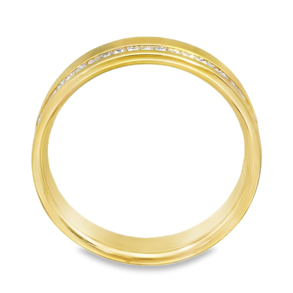 18ct Yellow Gold Diamond Wedding Band - Size K½ - 4mm