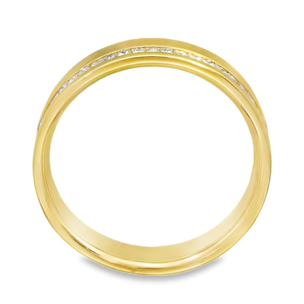 18ct Yellow Gold Diamond Wedding Band - Size K½ - 4mm