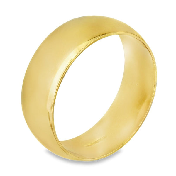 18ct Yellow Gold D-Shape Wedding Band - Size Z - 8mm