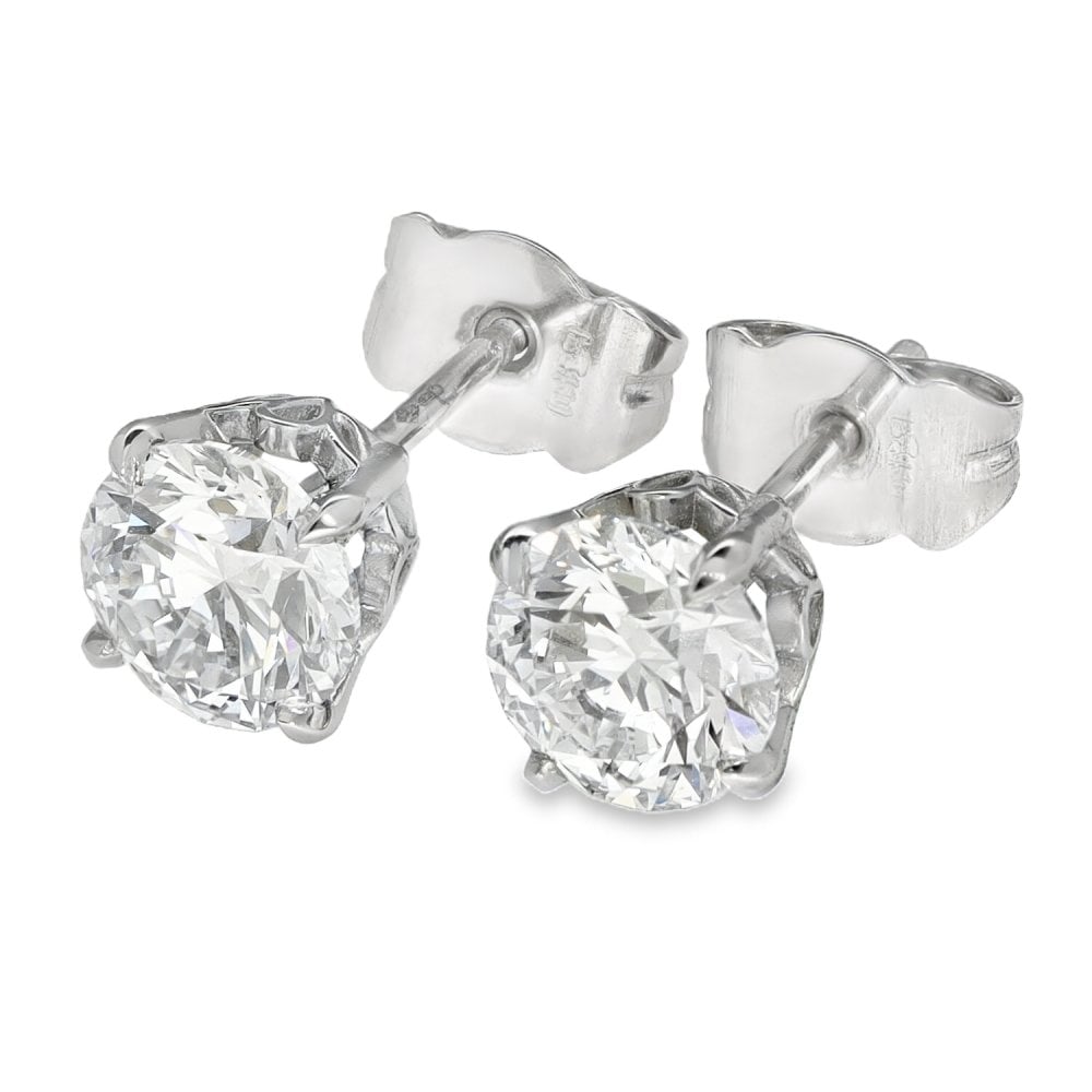 2.00ct Platinum Certified Diamond Stud Earrings - D/SI1