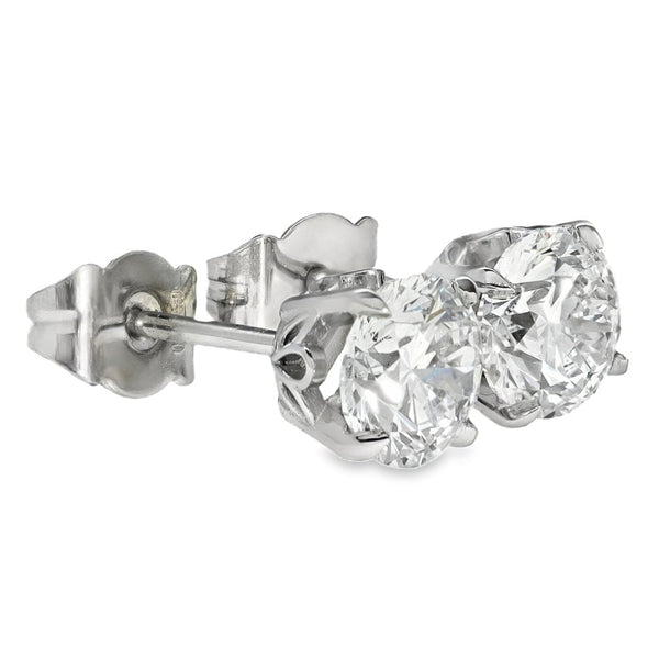 2.00ct Platinum Certified Diamond Stud Earrings - D/SI1