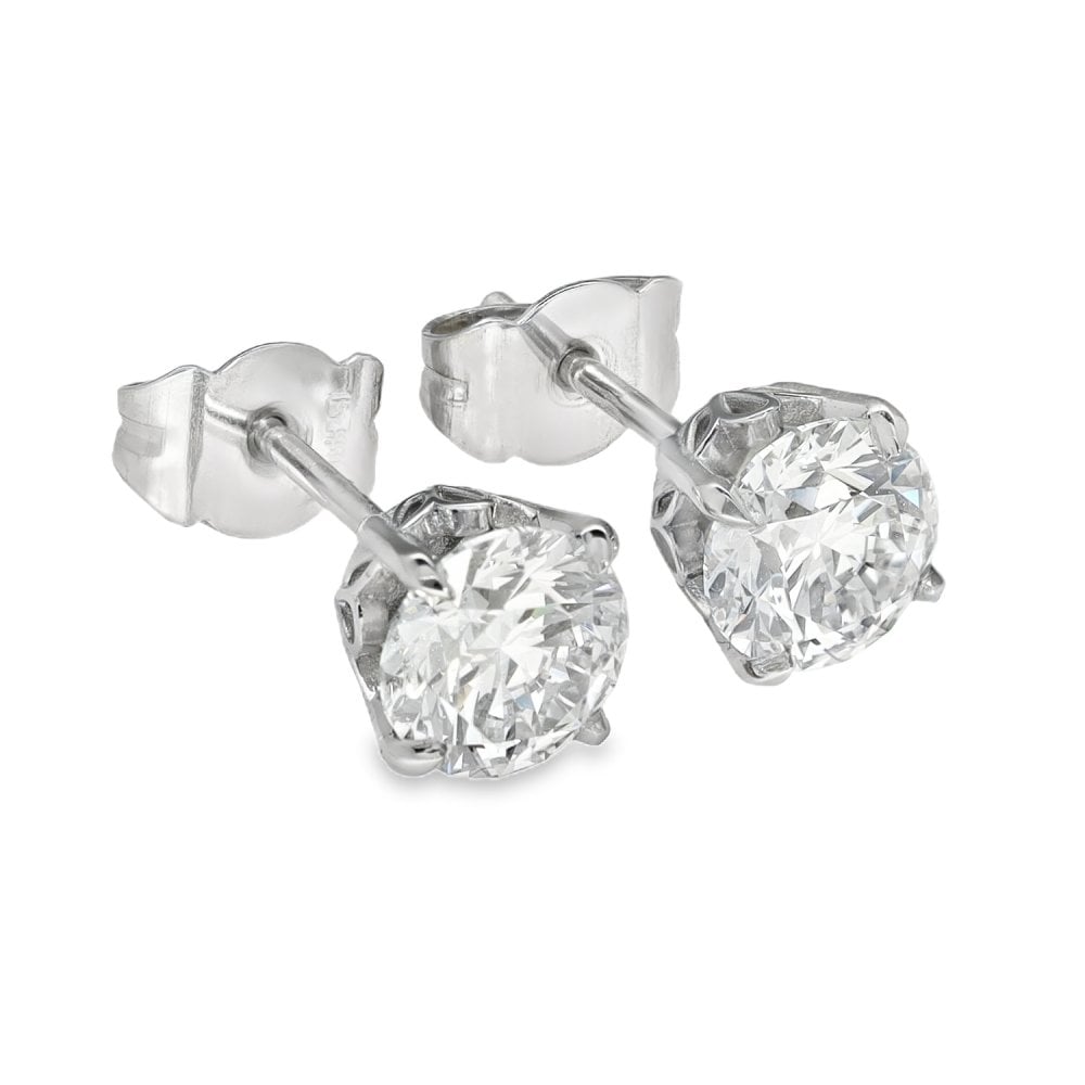 2.00ct Platinum Certified Diamond Stud Earrings - D/SI1