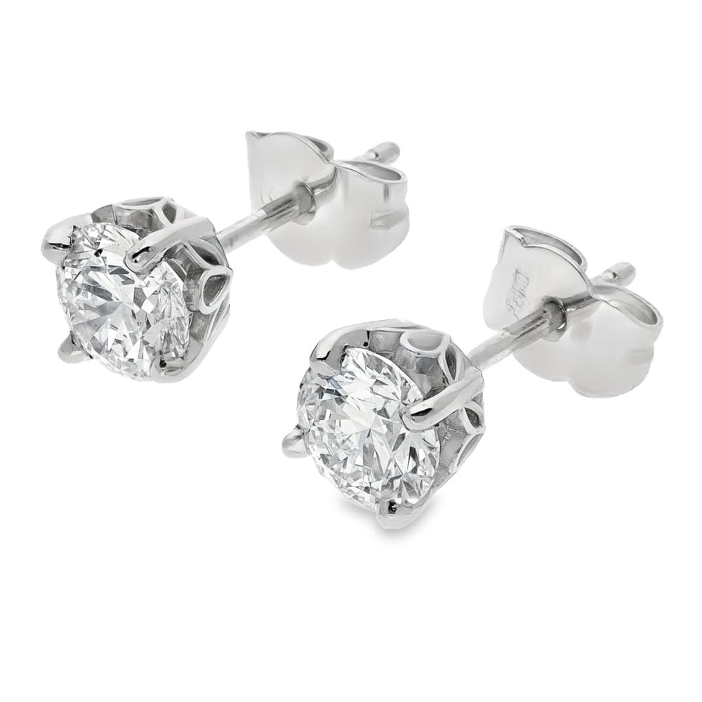 1.46ct Platinum Certified Diamond Stud Earrings - D/VS1/2