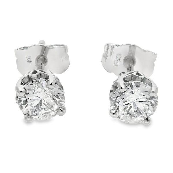 1.46ct Platinum Certified Diamond Stud Earrings - D/VS1/2