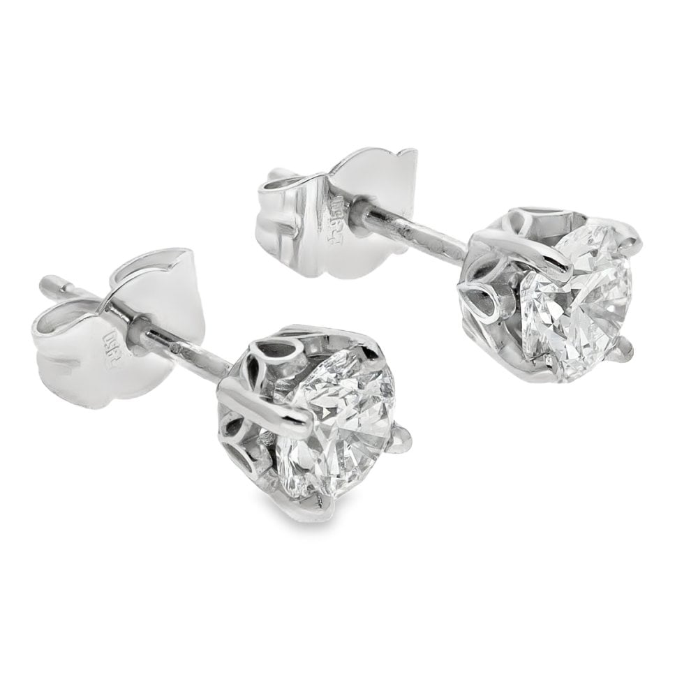 1.46ct Platinum Certified Diamond Stud Earrings - D/VS1/2