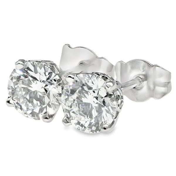 2.21ct Platinum Certified Diamond Stud Earrings - E/SI1