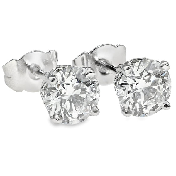 2.21ct Platinum Certified Diamond Stud Earrings - E/SI1