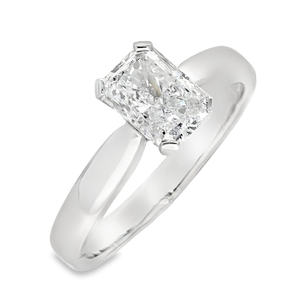 1.50ct Platinum Certified Rectangular Diamond Ring - D/VS1