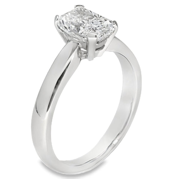 1.50ct Platinum Certified Rectangular Diamond Ring - D/VS1