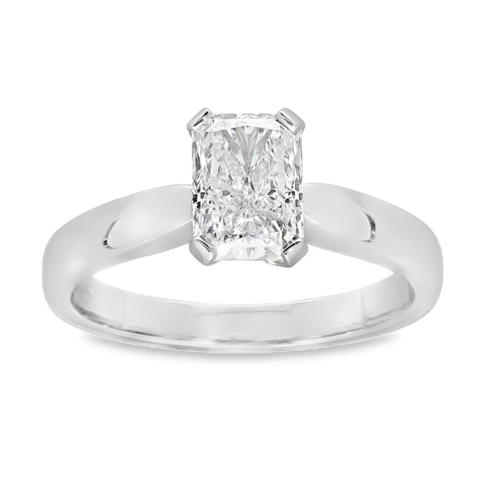 1.50ct Platinum Certified Rectangular Diamond Ring - D/VS1
