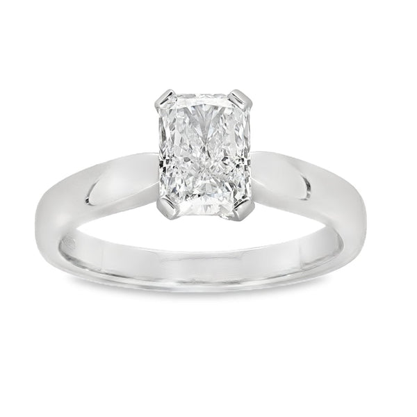 1.50ct Platinum Certified Rectangular Diamond Ring - D/VS1