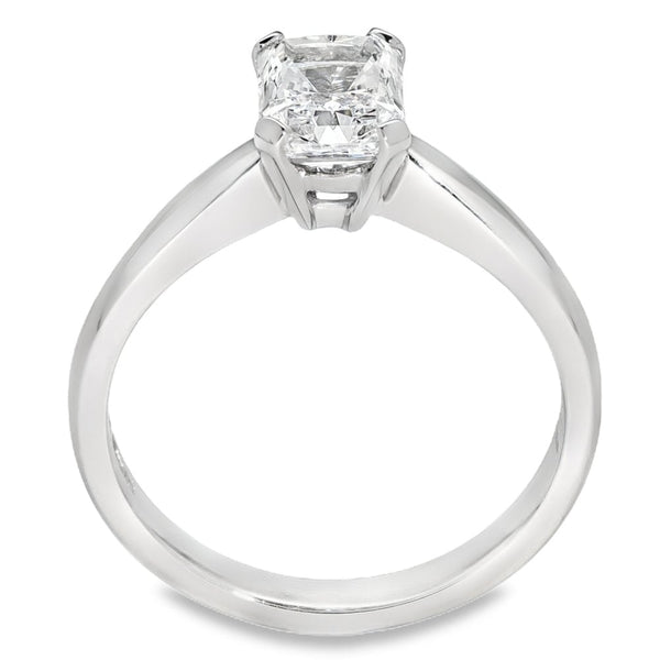 1.50ct Platinum Certified Rectangular Diamond Ring - D/VS1