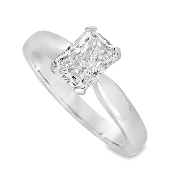 1.50ct Platinum Certified Rectangular Diamond Ring - D/VS1