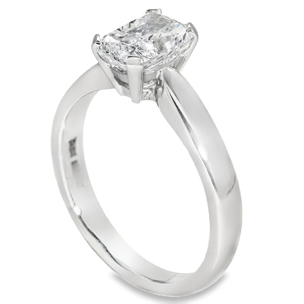 1.50ct Platinum Certified Rectangular Diamond Ring - D/VS1