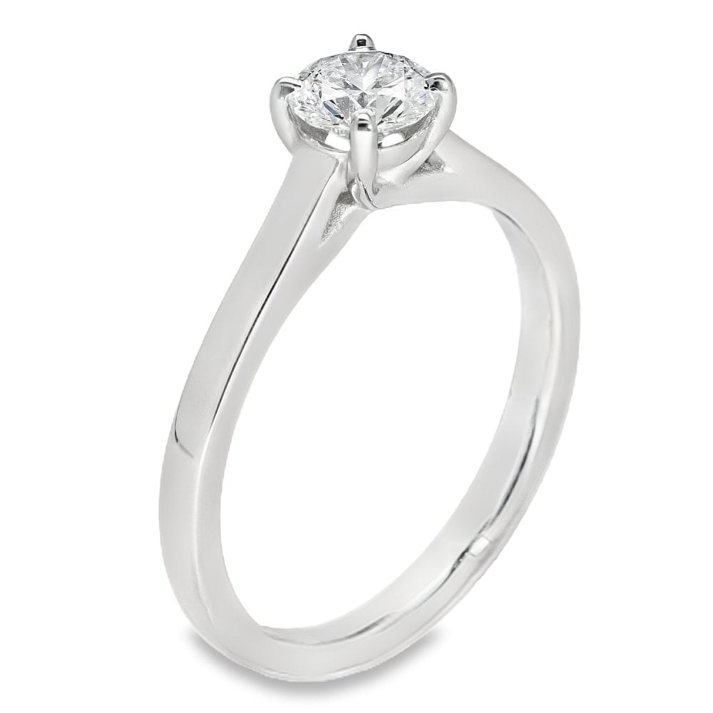 0.54ct Platinum Certified Diamond Engagement Ring - D/VS2