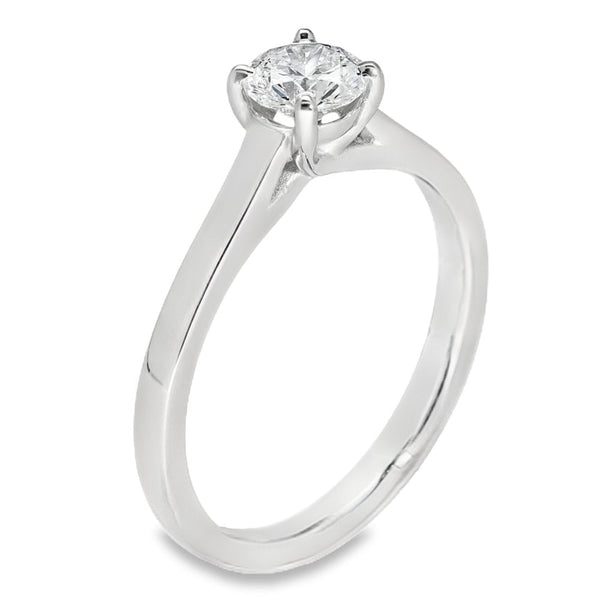 0.54ct Platinum Certified Diamond Engagement Ring - D/VS2
