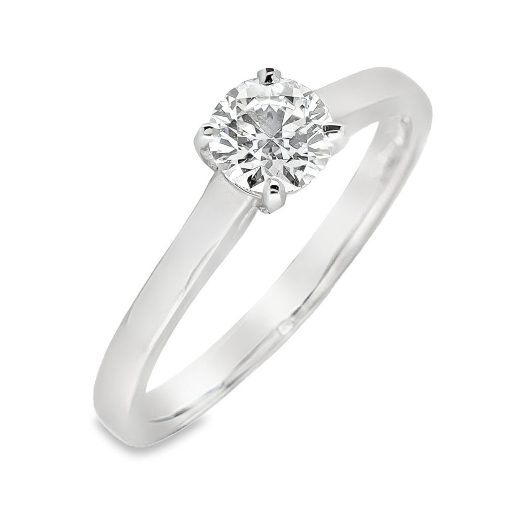 0.54ct Platinum Certified Diamond Engagement Ring - D/VS2