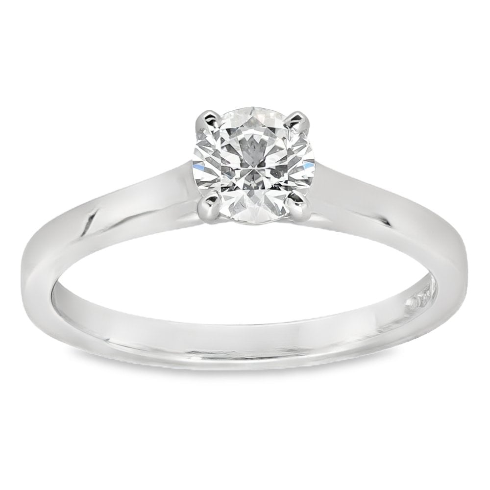 0.54ct Platinum Certified Diamond Engagement Ring - D/VS2