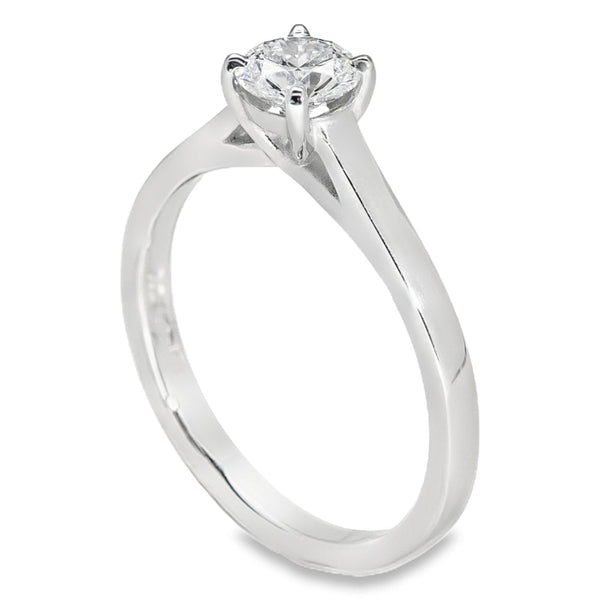 0.54ct Platinum Certified Diamond Engagement Ring - D/VS2