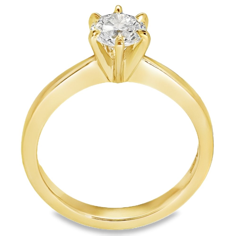 0.78ct Yellow Gold Certified Diamond Engagement Ring - D/VS1
