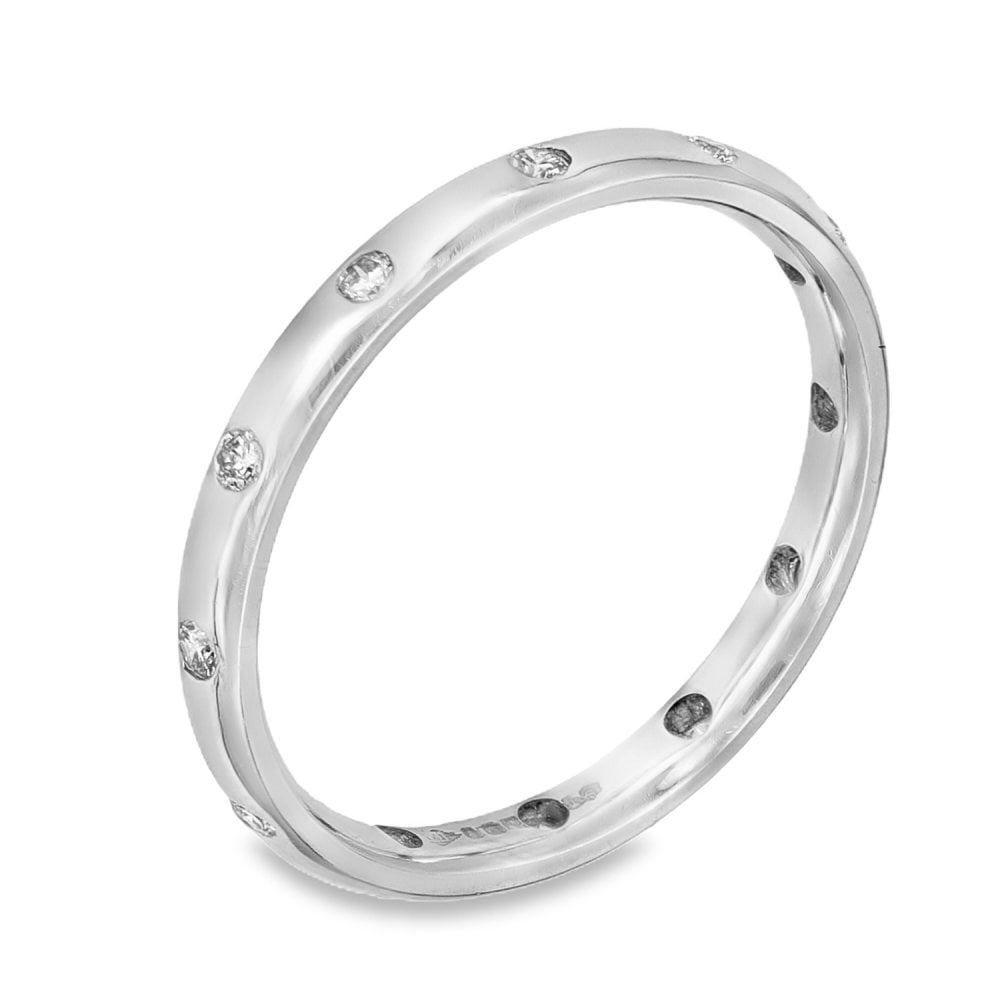 950 Platinum 0.21ct Diamond Wedding Band - Size L - 2.5mm