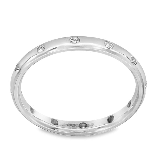 950 Platinum 0.21ct Diamond Wedding Band - Size L - 2.5mm