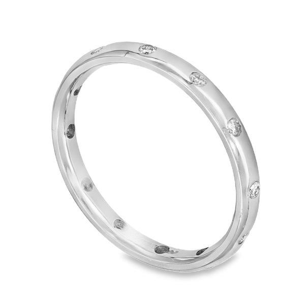 950 Platinum 0.21ct Diamond Wedding Band - Size L - 2.5mm