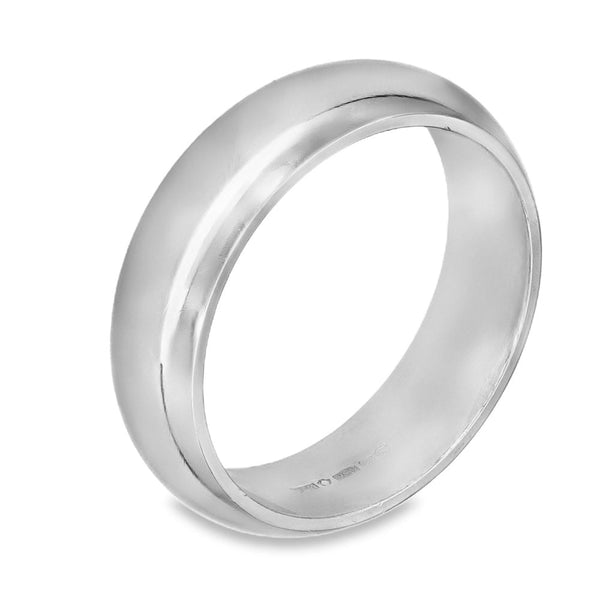 950 Platinum D-Shape Wedding Band - Size R - 6mm