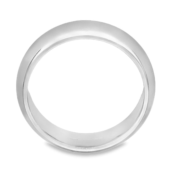 950 Platinum D-Shape Wedding Band - Size R - 6mm