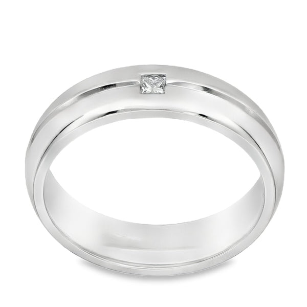 18ct White Gold Diamond Wedding Band - Size L½ - 5mm - 0.05ct