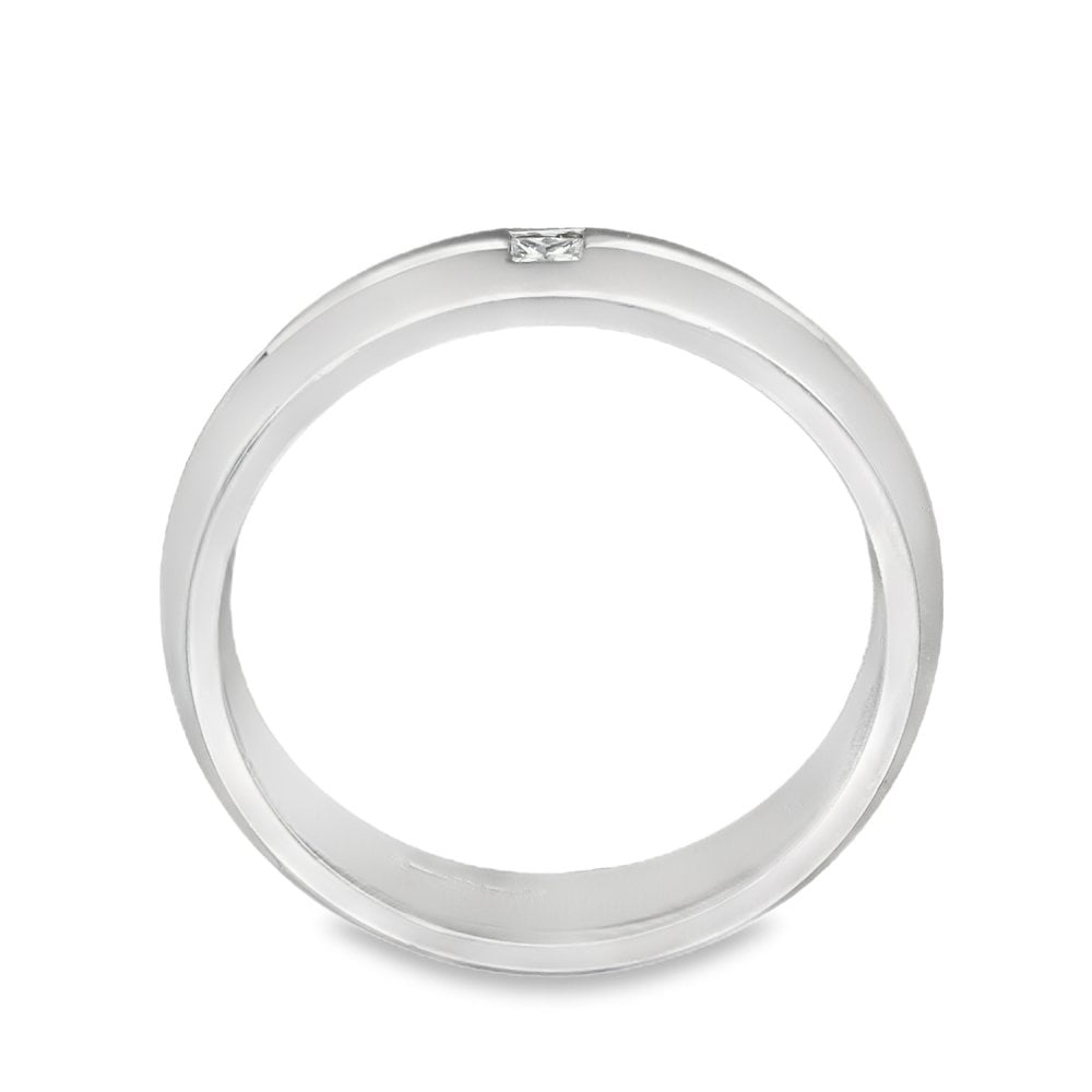 18ct White Gold Diamond Wedding Band - Size L½ - 5mm - 0.05ct