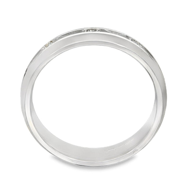 18ct White Gold Diamond Wedding Band - Size O½ - 5mm - 0.30ct