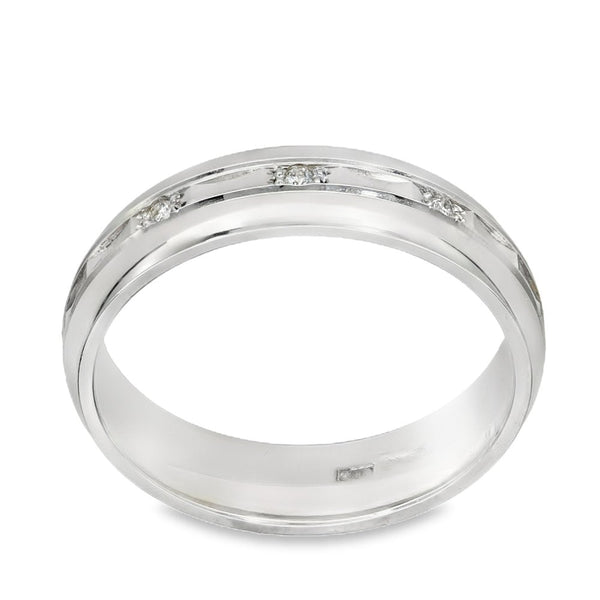 18ct White Gold Diamond Wedding Band - Size O½ - 5mm - 0.30ct